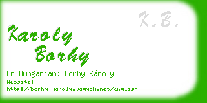 karoly borhy business card