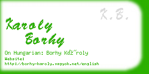 karoly borhy business card